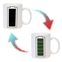 Чашка хамелеон Батарейка (белая)