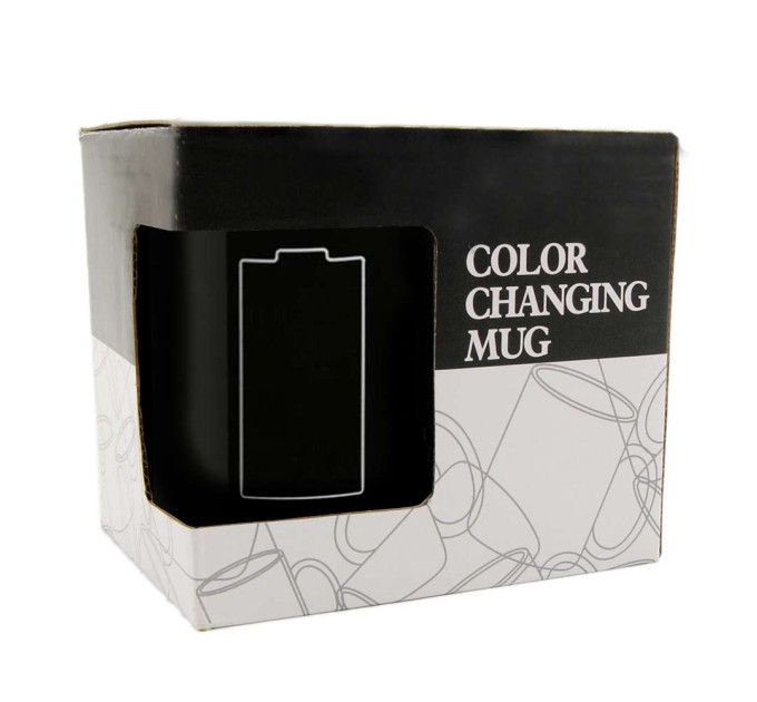 Чашка хамелеон Батарейка (черная)