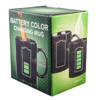 Чашка хамелеон Батарейка (черная)