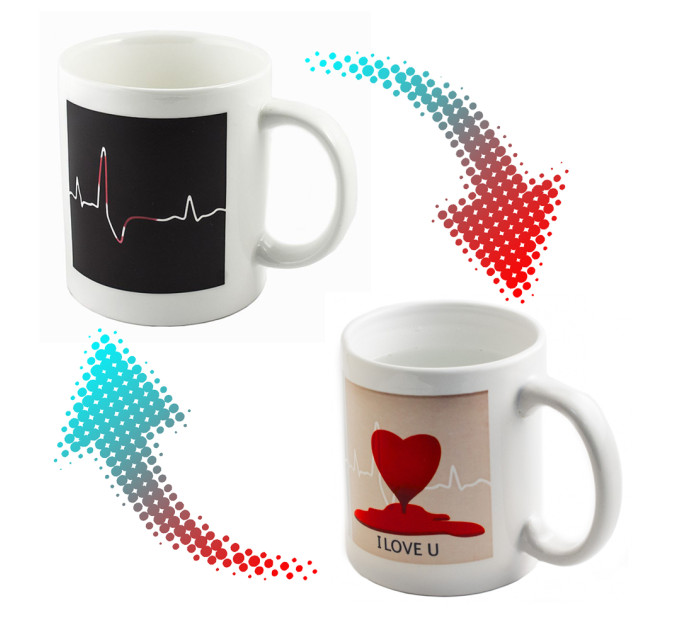 Чашка хамелеон Кардіограма (серце)