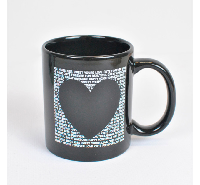 Чашка хамелеон Сердце газетка