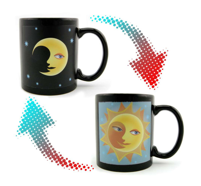 Чашка хамелеон Солнце и Луна