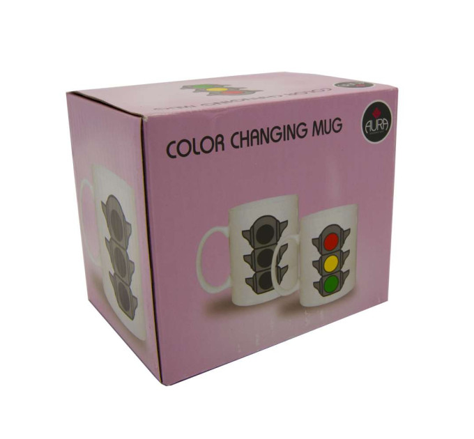 Чашка хамелеон Светофор (белая)