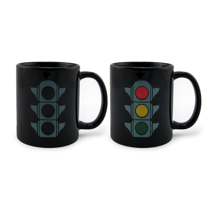 Чашка хамелеон Светофор (черная)