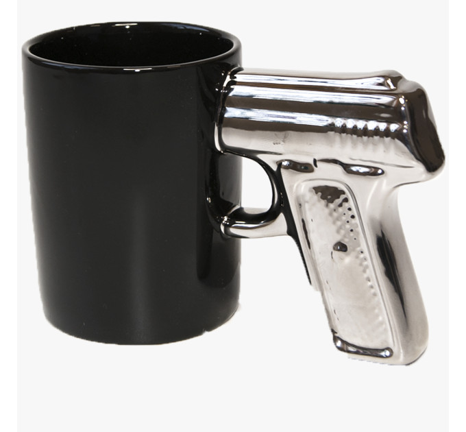 Чашка Пистолет (черная с серебром) 9065