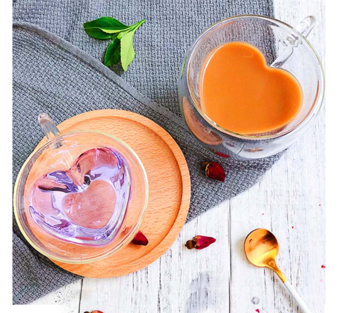 Чашка з подвійними стінками Серце 240 ml