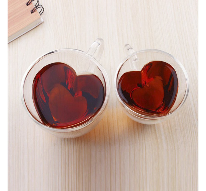 Чашка з подвійними стінками Серце 240 ml