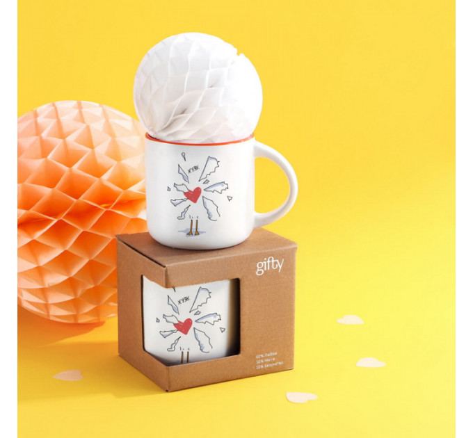 Чашка с Гусем Любовка. Оранж