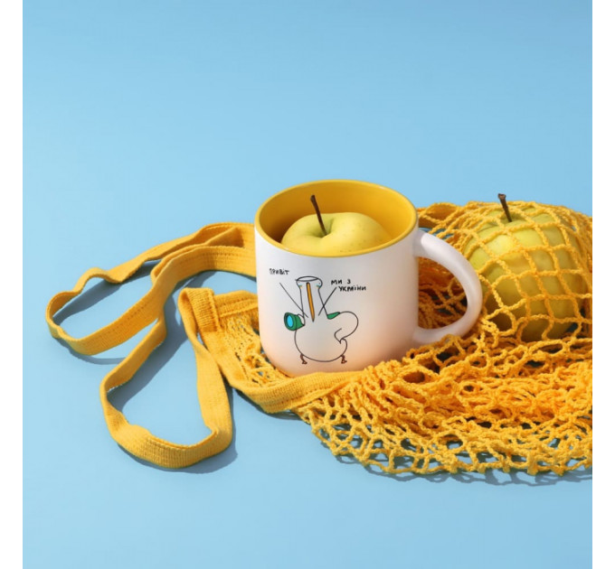 Чашка с Гусем Ми з України. Желтая