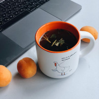 Чашка с Гусем Мінутка дабрати. Оранж