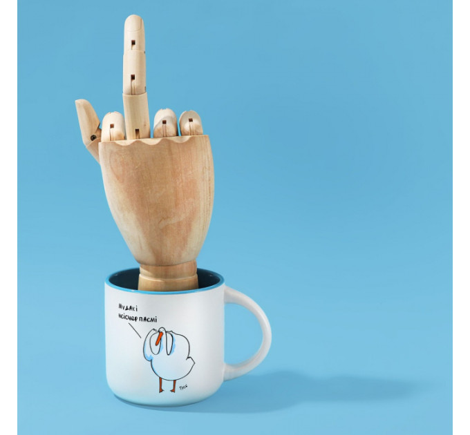 Чашка с Гусем Мудакі. Голубая