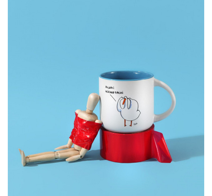 Чашка с Гусем Мудакі. Голубая