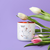 Чашка с Гусем Сама себе праздник. Оранж