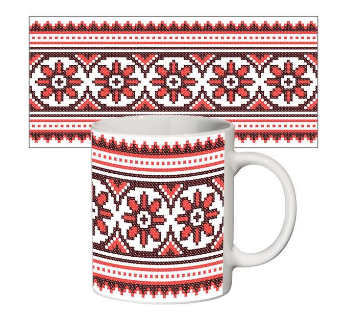 Чашка з принтом 63051 Вишиванка червона