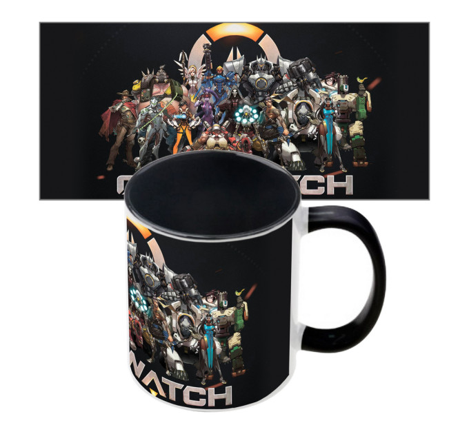 Чашка с принтом 63504 Overwatch (черная)