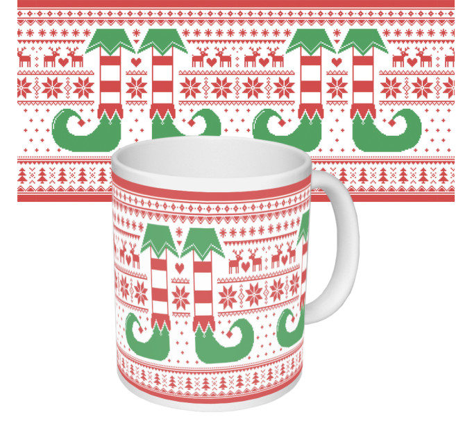 Чашка з принтом 63611 новорічна Шкарпетки ельфа