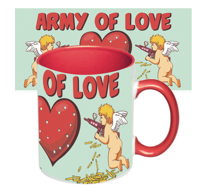 Чашка с принтом 64102 Армия любви (красная)