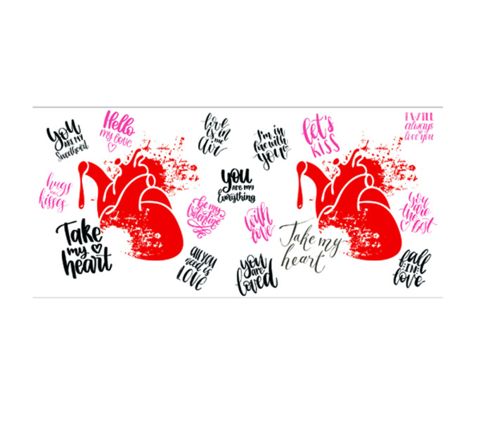 Чашка с принтом 64104 Возьми мое сердце англ. (красная)