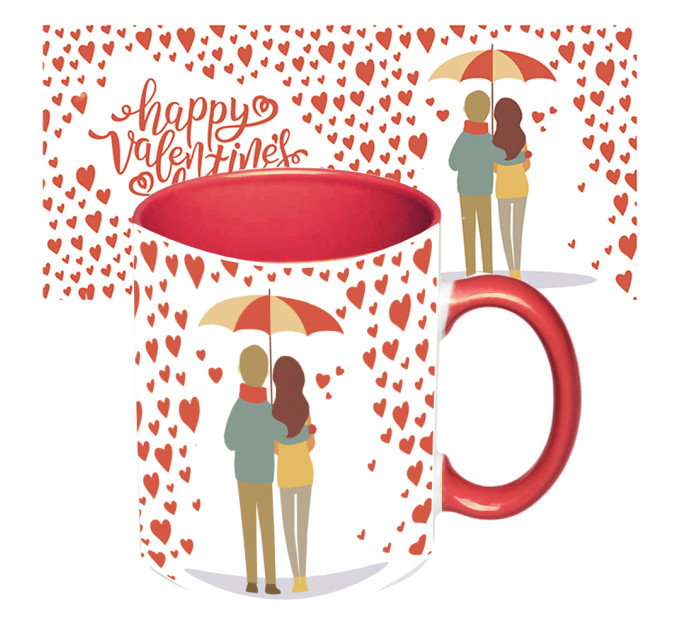 Чашка с принтом 64106 Романтика (красная)