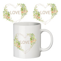 Чашка с принтом 64120 Сердце в цветах