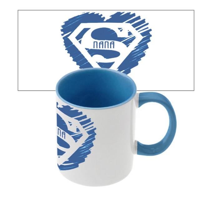 Чашка с принтом 64301 Супер Папа (голубая)