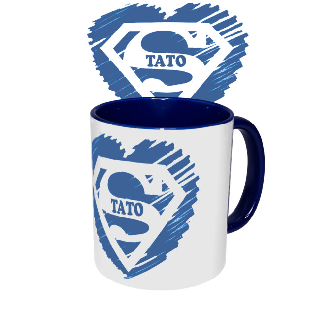Чашка з принтом 64305 Супер ТАТО (синя)