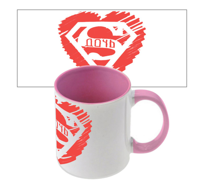 Чашка з принтом 64601 Супер Дочка (рожева)