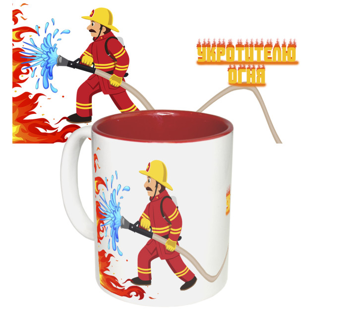 Чашка з принтом 65381 Пожежний (червоний)