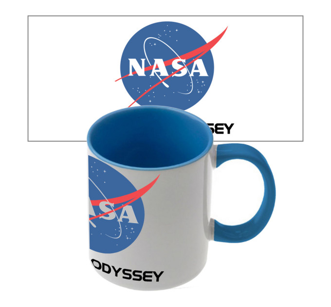 Чашка с принтом 65601 NASA (голубая)