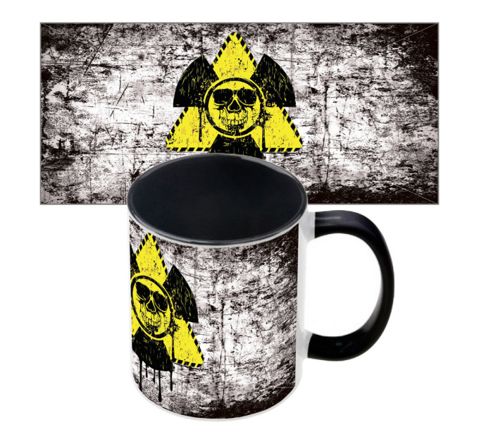 Чашка с принтом 65602 Радиация (черная)