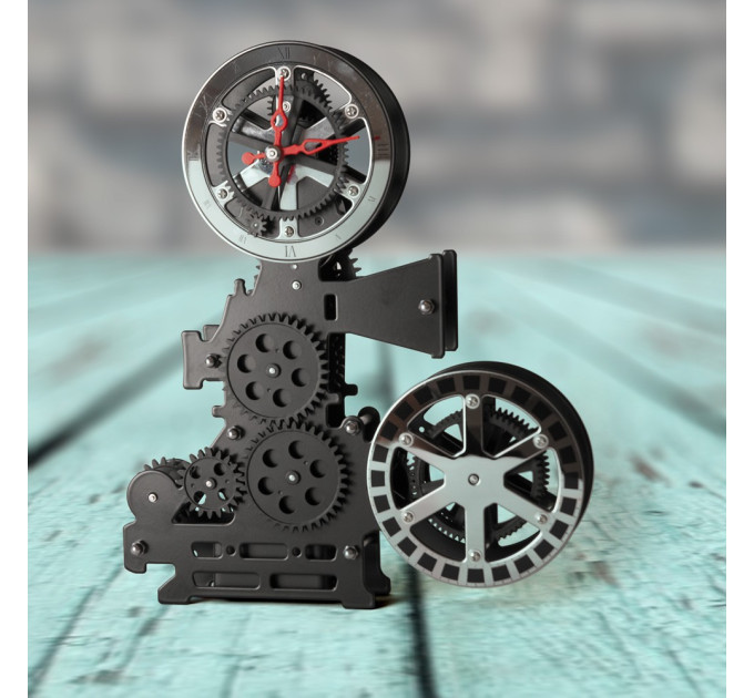 Часы Gear Clock Кинопроектор (черный)