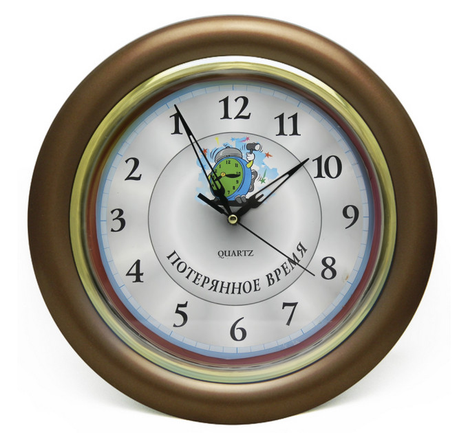 Часы идут в обратную сторону Потерянное время (коричневый)