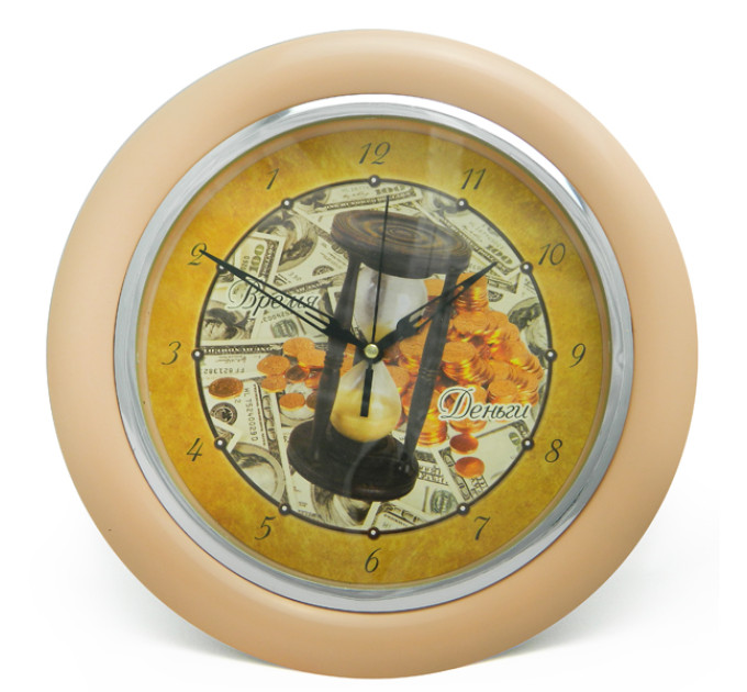 Годинник йде в зворотний бік Час-гроші (бежевий)