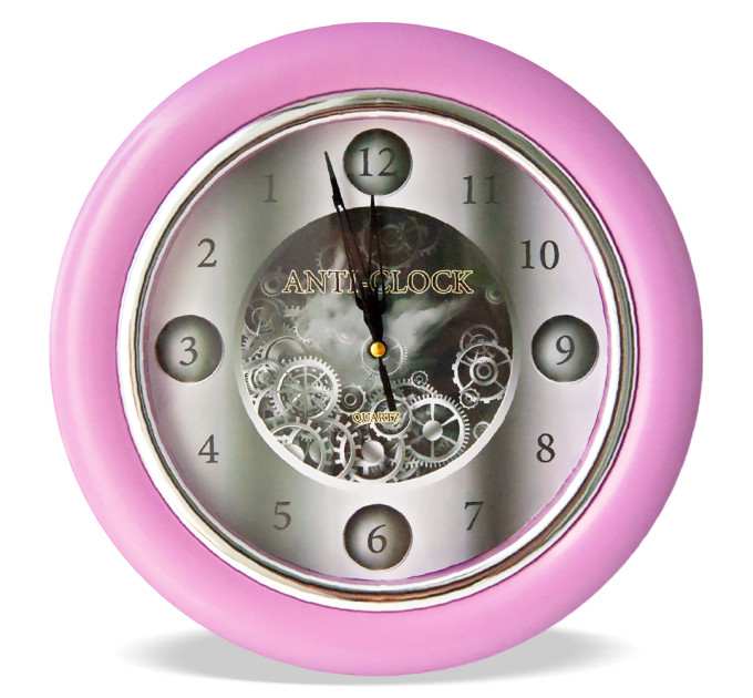 Часы с обратным ходом Anti-clock Ц012 (розовые)