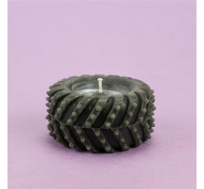 Декоративная свеча фигурная Колесо 13024 (серая)