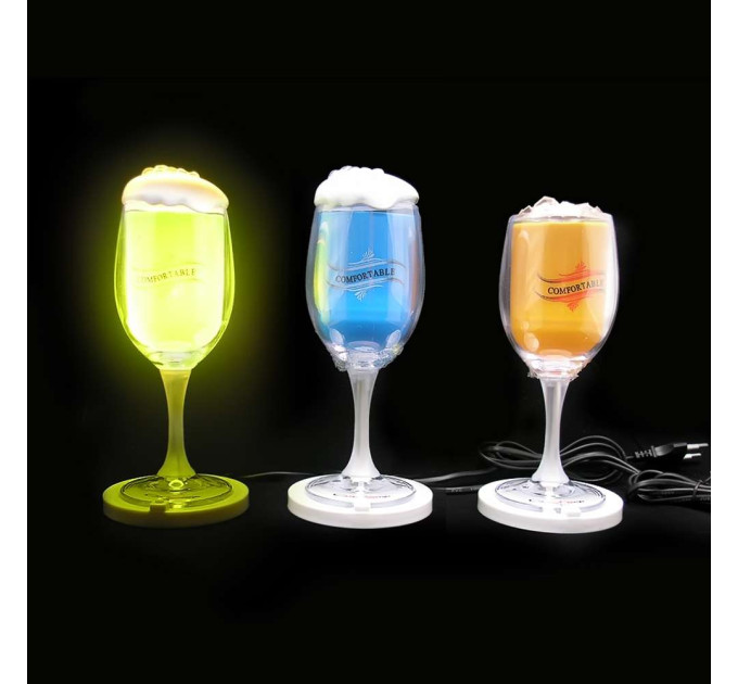 Декоративный ночной светильник Бокал (желтый)