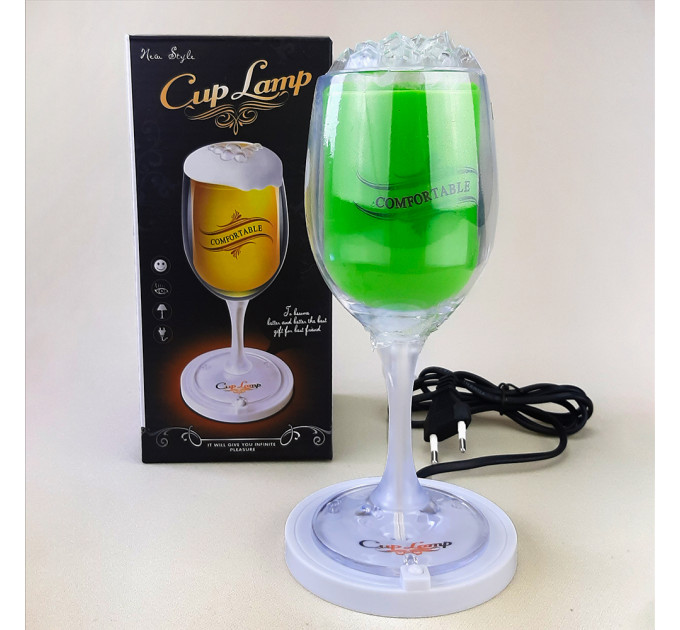 Декоративный ночной светильник Бокал (зеленый)