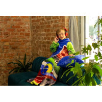 Детский плед с рукавами из микрофибры, 125х80 см (Футбол) Детский плед с рукавами из микрофибры, 125х80 см (Футбол)