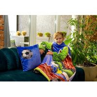 Детский плед с рукавами из микрофибры, 125х80 см (Футбол) Детский плед с рукавами из микрофибры, 125х80 см (Футбол)