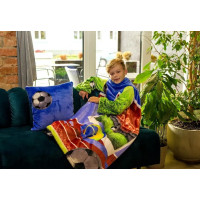 Детский плед с рукавами из микрофибры, 125х80 см (Футбол) Детский плед с рукавами из микрофибры, 125х80 см (Футбол)