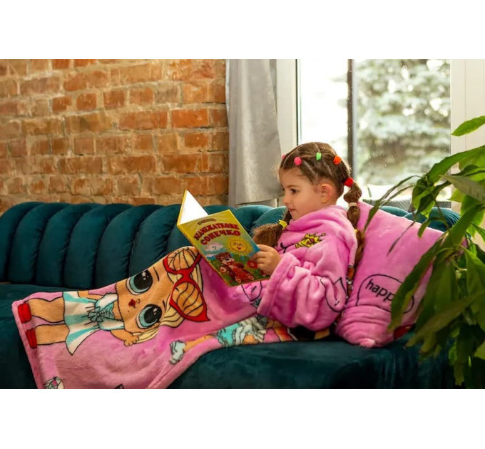 Детский плед с рукавами из микрофибры, 125х80 см (LoLmono)