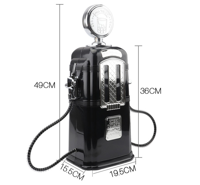 Диспенсер для напоїв Автозаправна колонка з двома кранами (чорна)