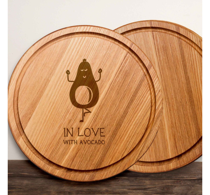 Доска для нарезки "In love with avocado", 25 см, английский