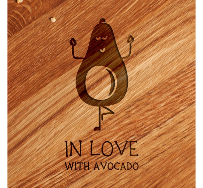 Доска для нарезки "In love with avocado", 25 см, английский