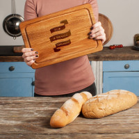 Доска разделочная "ЗОЖ и ничего лишнего" S, русский