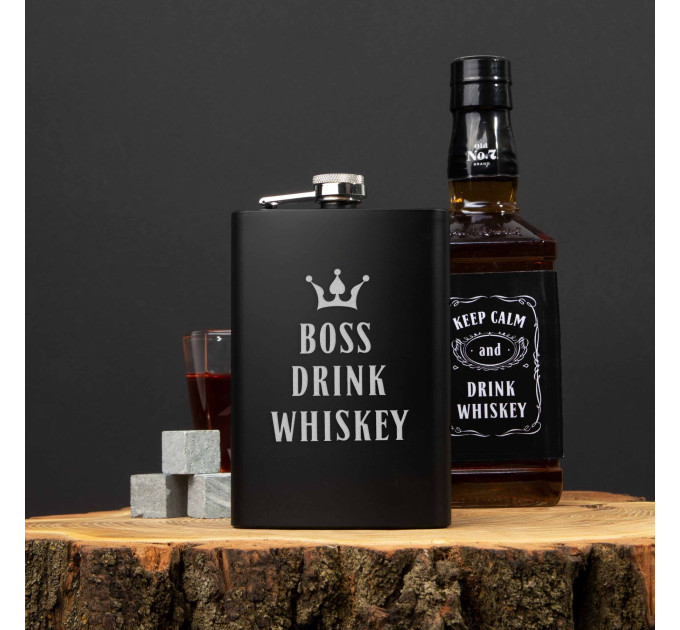Фляга "Boss drink whiskey", английский
