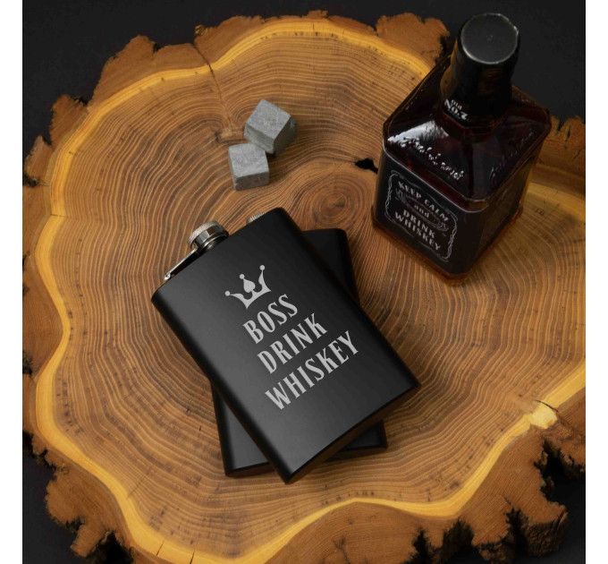 Фляга "Boss drink whiskey", английский