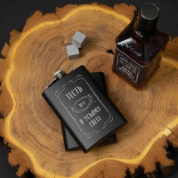 Фляга "Тесть №1 в усьому світі" в крафтовой коробке