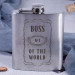 Фляга стальная "Boss №1 of the world", английский
