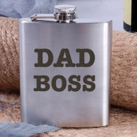 Фляга стальная "Dad boss", английский